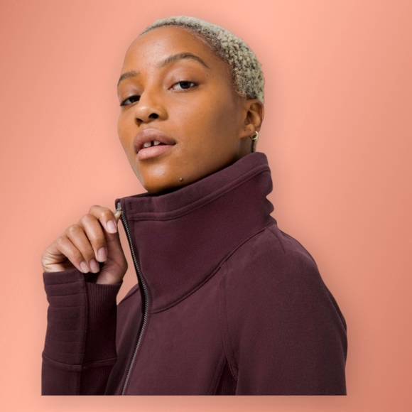 Lululemon Radiant Jacket II Cassis Cotton Fleece Size 6 - Picture 5 of 11